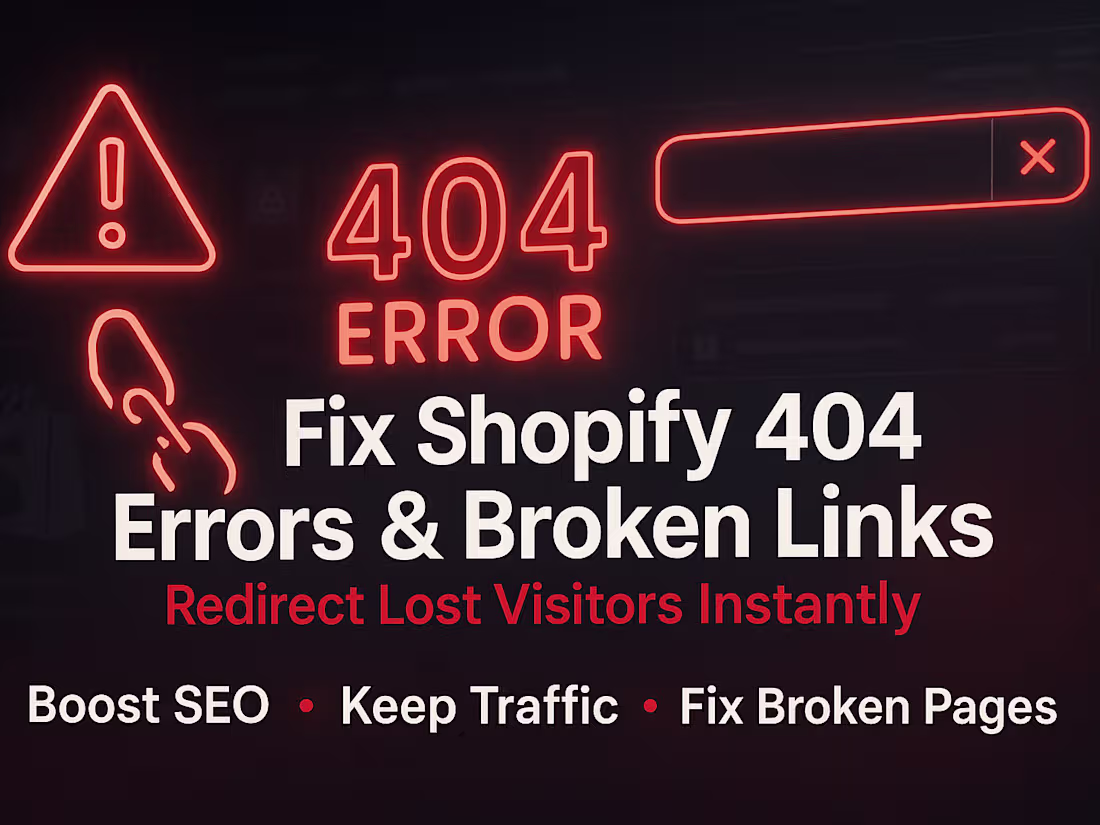 Cover image for I will fix Website, Shopify 404 Errors & Broken Links.