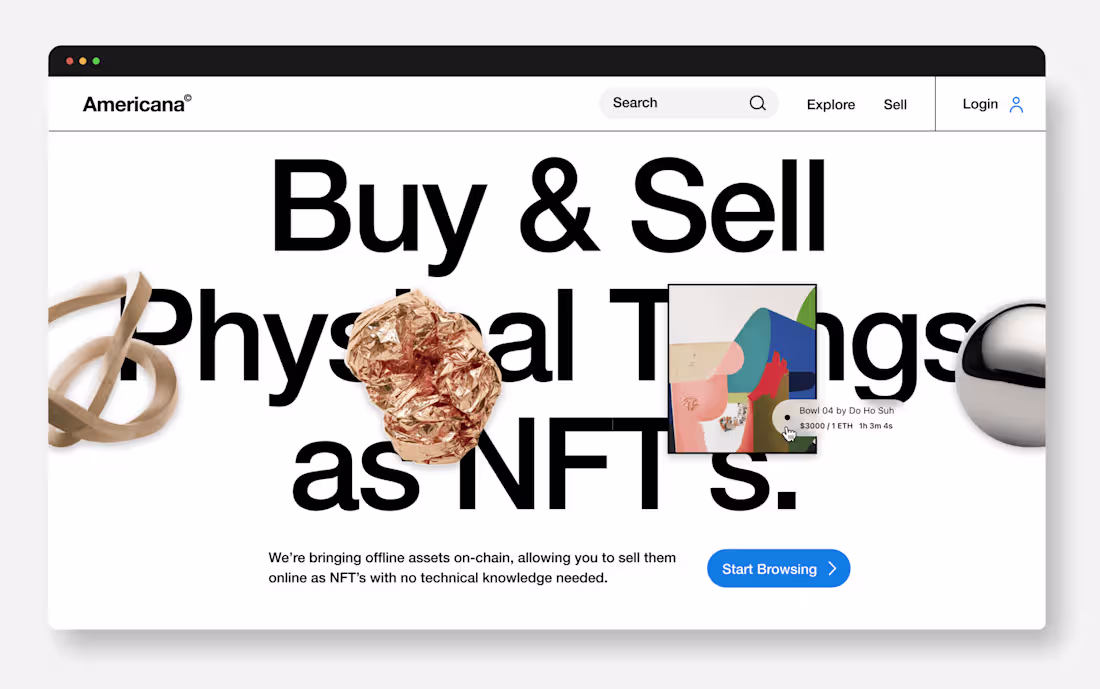 Cover image for Americana Physical NFT Launch