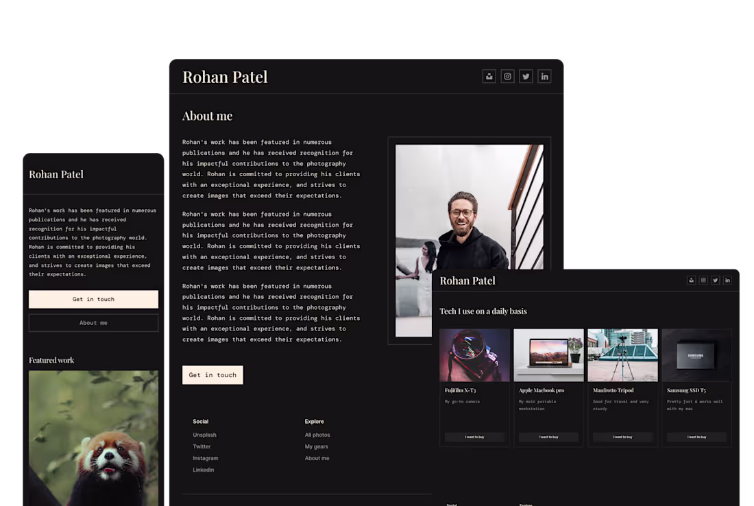 Cover image for Photograph - a gallery website on framer