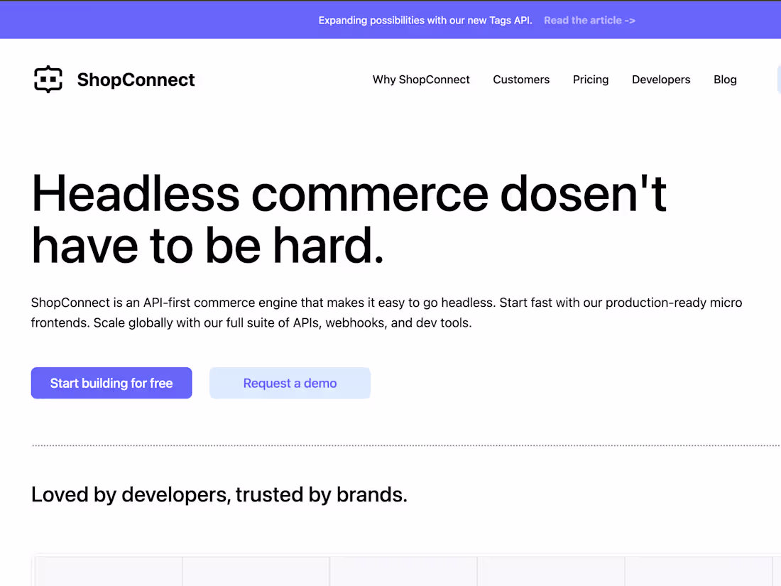 Cover image for Shop Connect - An headless commerce landing page
