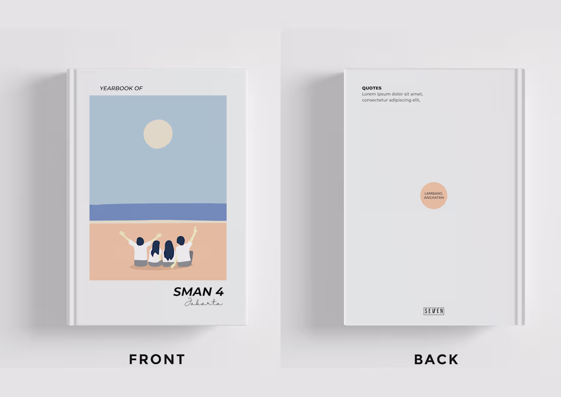 Cover image for Year book cover design and illustration for EO Seven