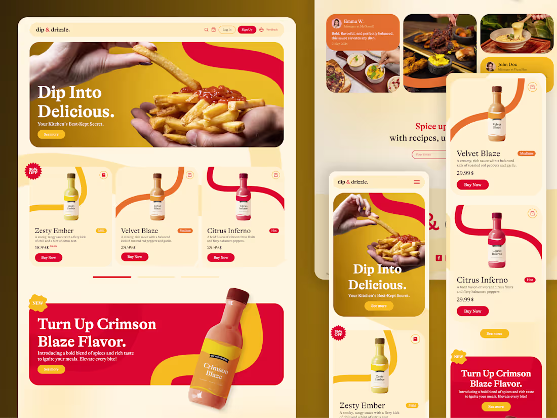 Cover image for DIP & DRIZZLE: Sauce. Scroll. Savor. - Landing Page