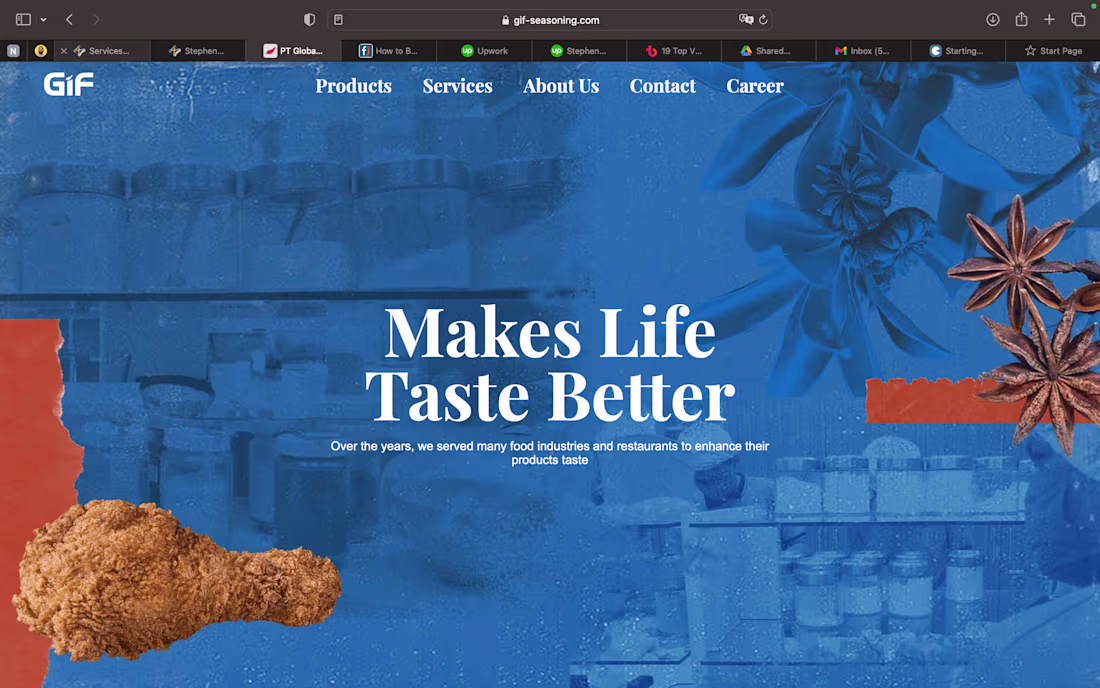Cover image for Company Profile Website for Global International Foods