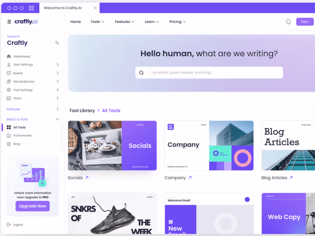 Cover image for Craftly | AI-Powered Copywriting Assistant