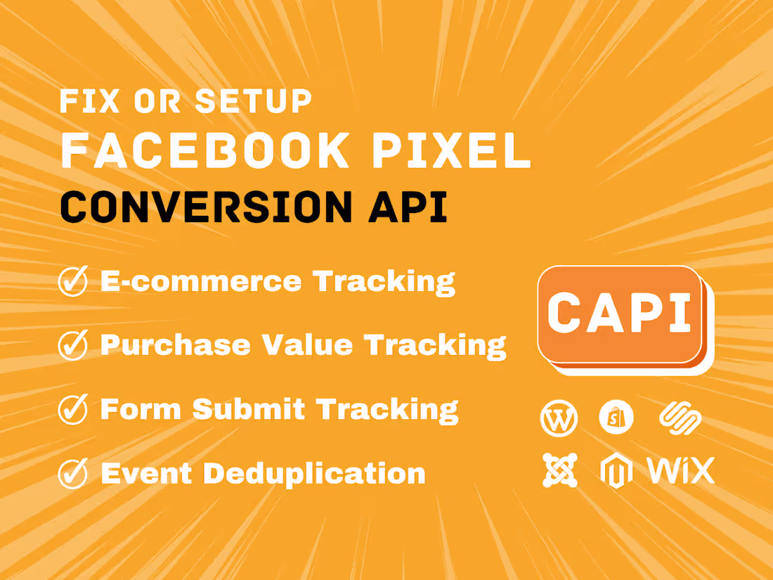 Cover image for I will setup or fix Facebook pixel and conversion API via GTM