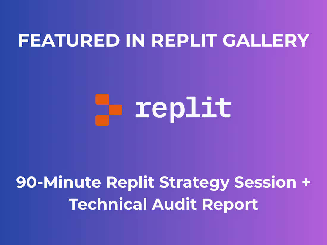 Cover image for 90-Minute Replit Strategy Session + Technical Audit Report