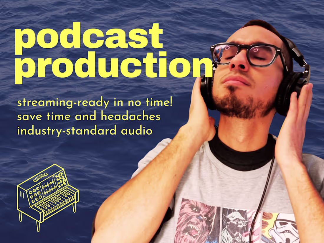 Cover image for Professional audio production, mixing, mastering for podcasts