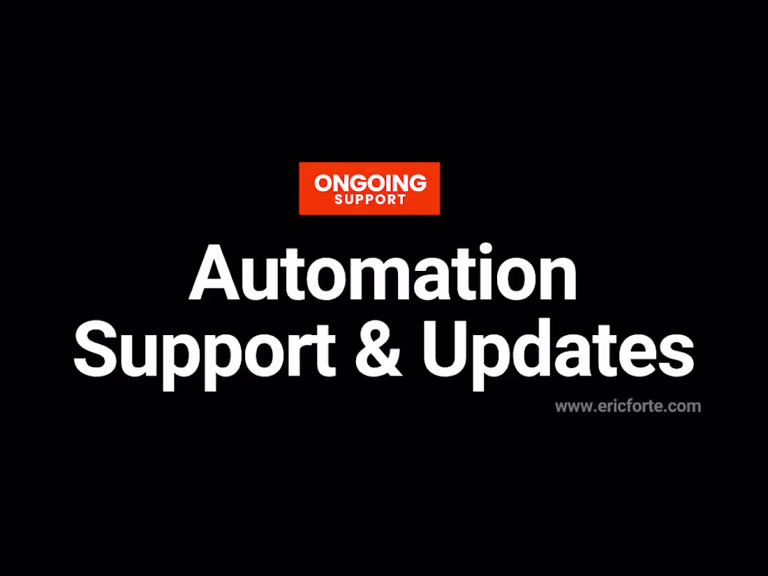 Cover image for Automation Support & Updates