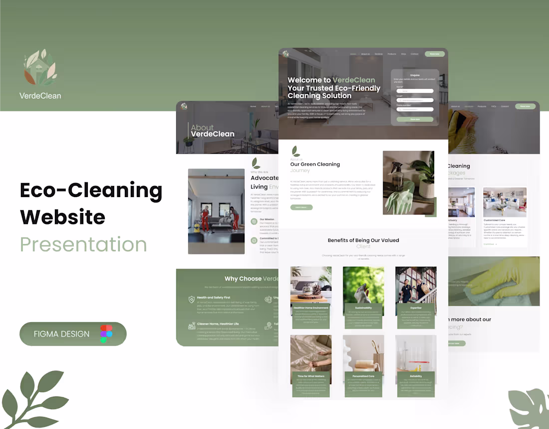 Cover image for Cleaning Website Design UX UI Presentation Case study