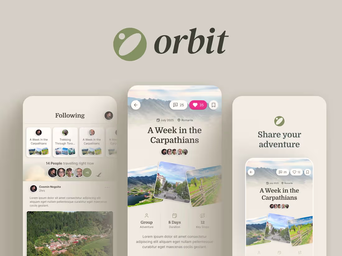 Cover image for Orbit - Social travel app to document and share advetures