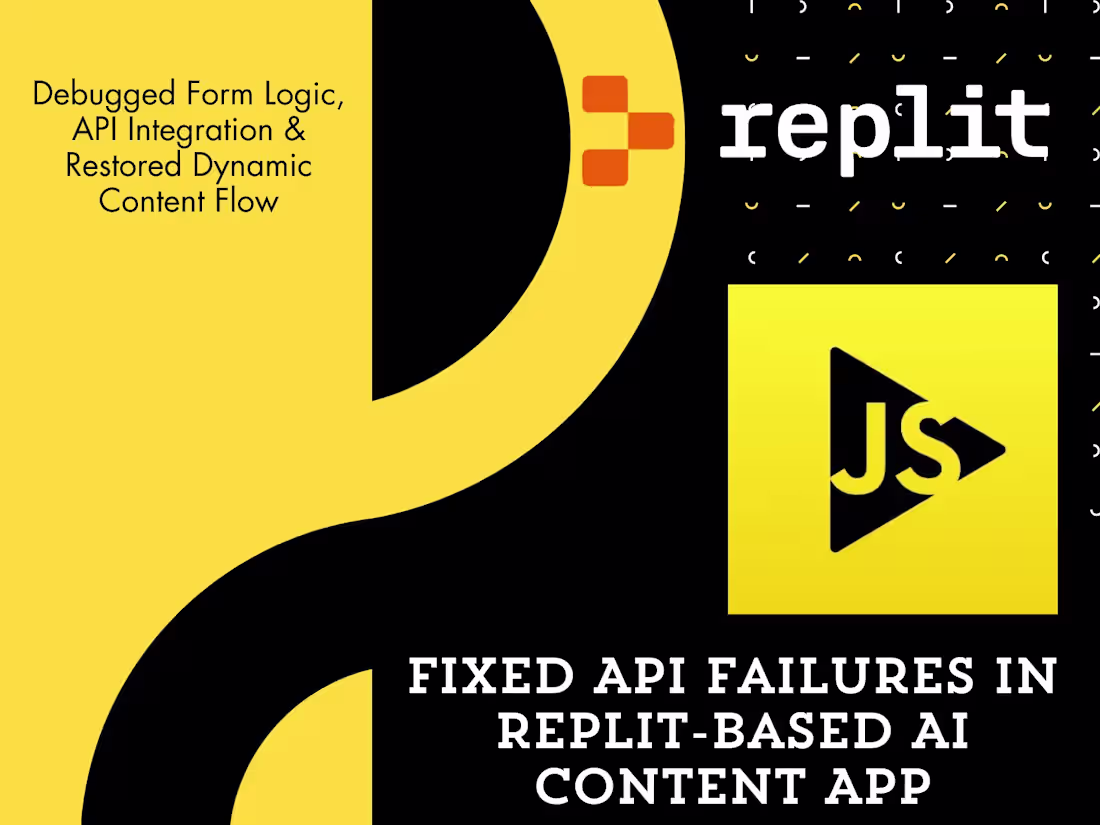 Cover image for Replit AI Content Generation App — Debugging & API Fixes
