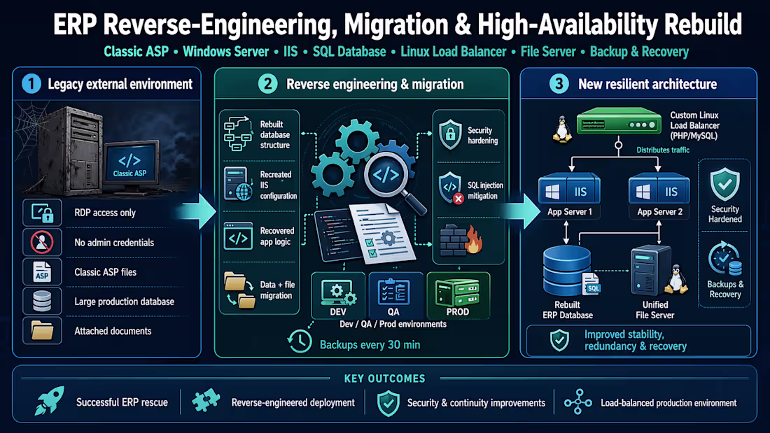 Cover image for Reverse-engineering, migration, and hardening of