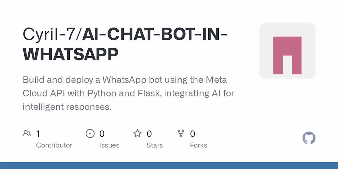 Cover image for WhatsApp Bot with Meta Cloud API and Flask