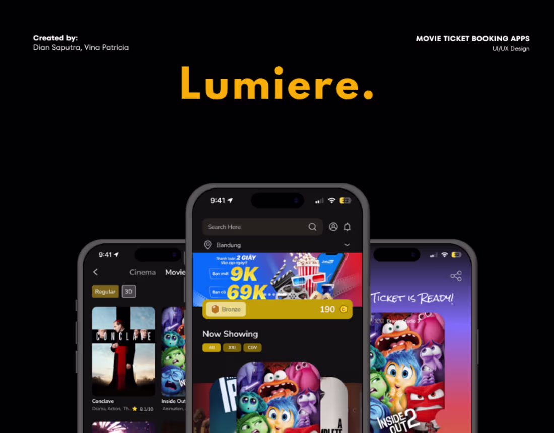 Cover image for Lumiere - Movie Ticket Booking Apps