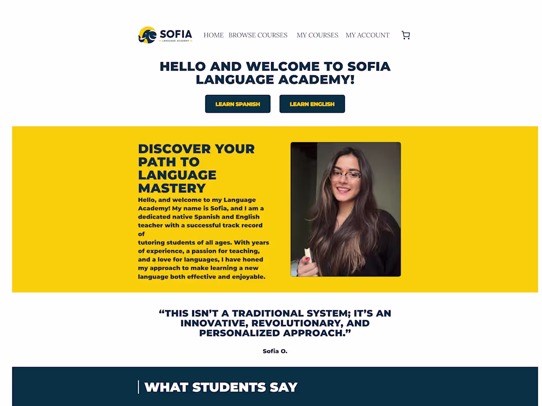 Cover image for Website Design for Sofia Language Academy
