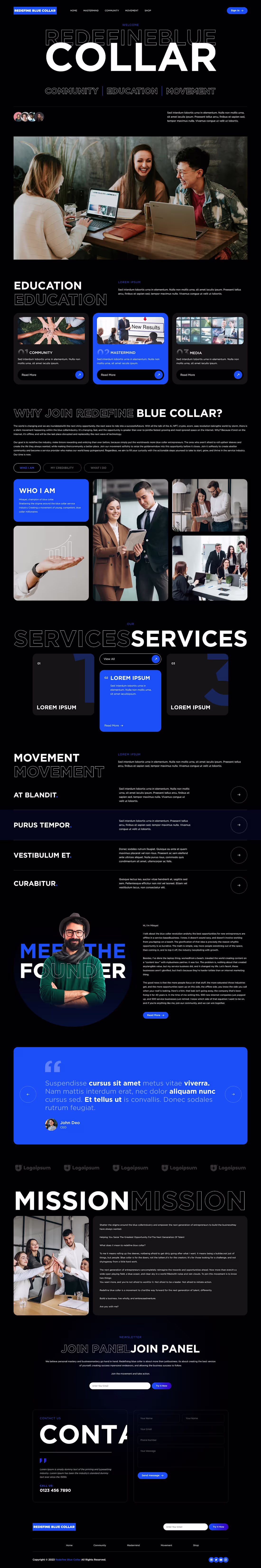 Cover image for Homepage Redesign for Redefine Blue Collar