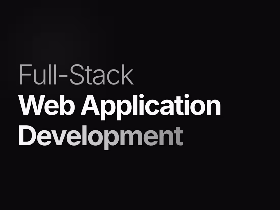 Cover image for Full-Stack Web Application Development