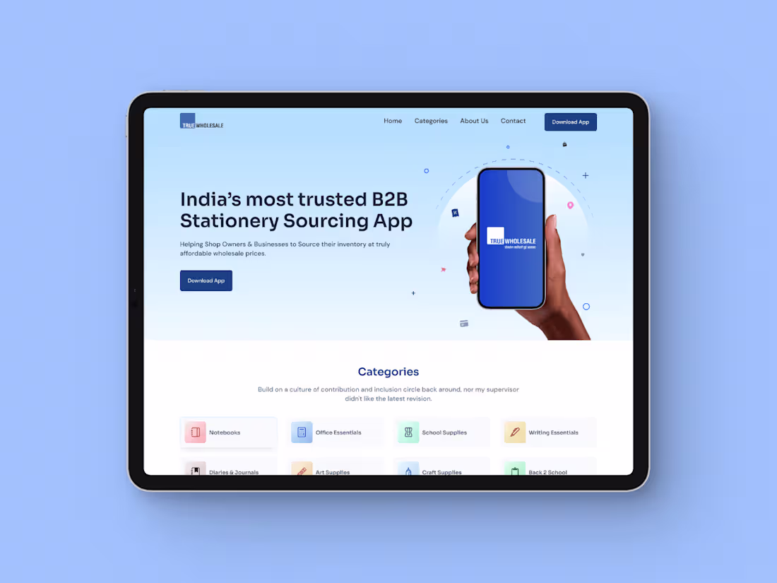 Cover image for True Wholesale Webs & App re-design