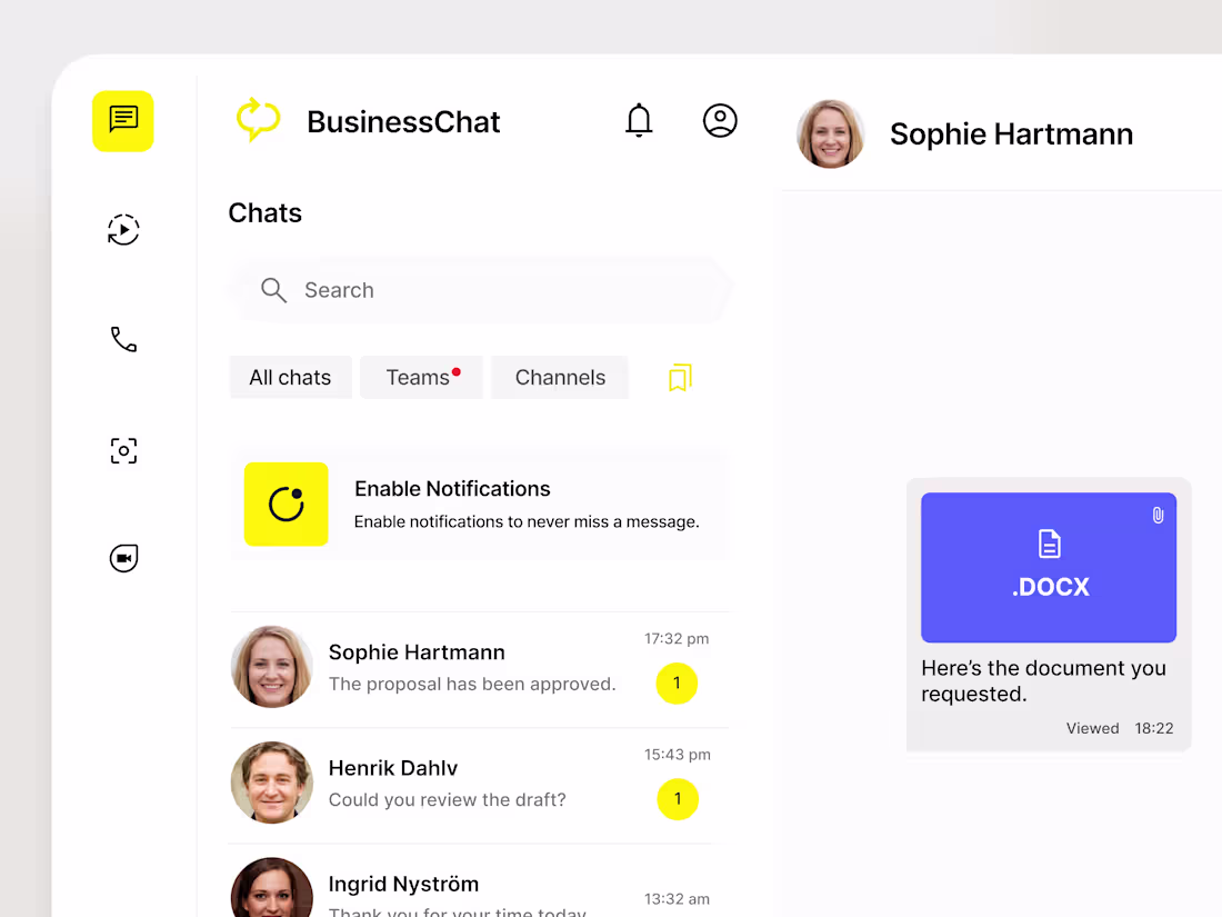 Cover image for BusinessChat — Minimalist Workspace Experience