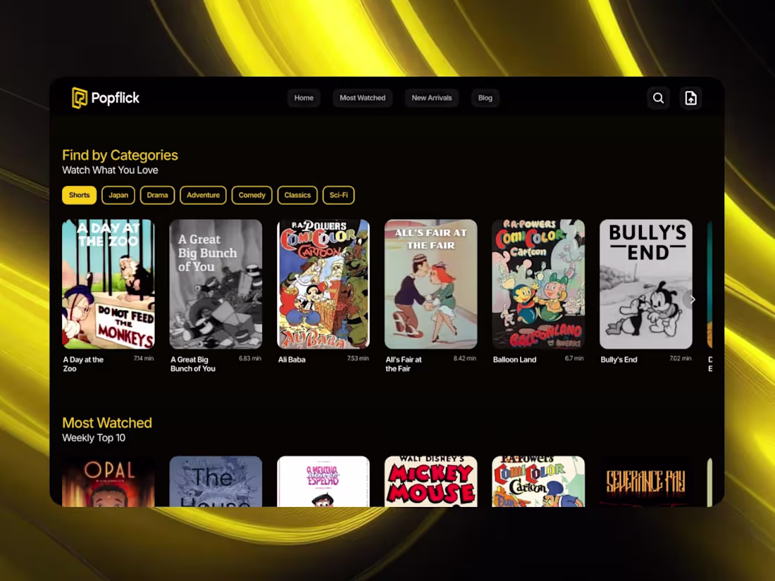Cover image for Popflick: Video Streaming Site Built on Framer