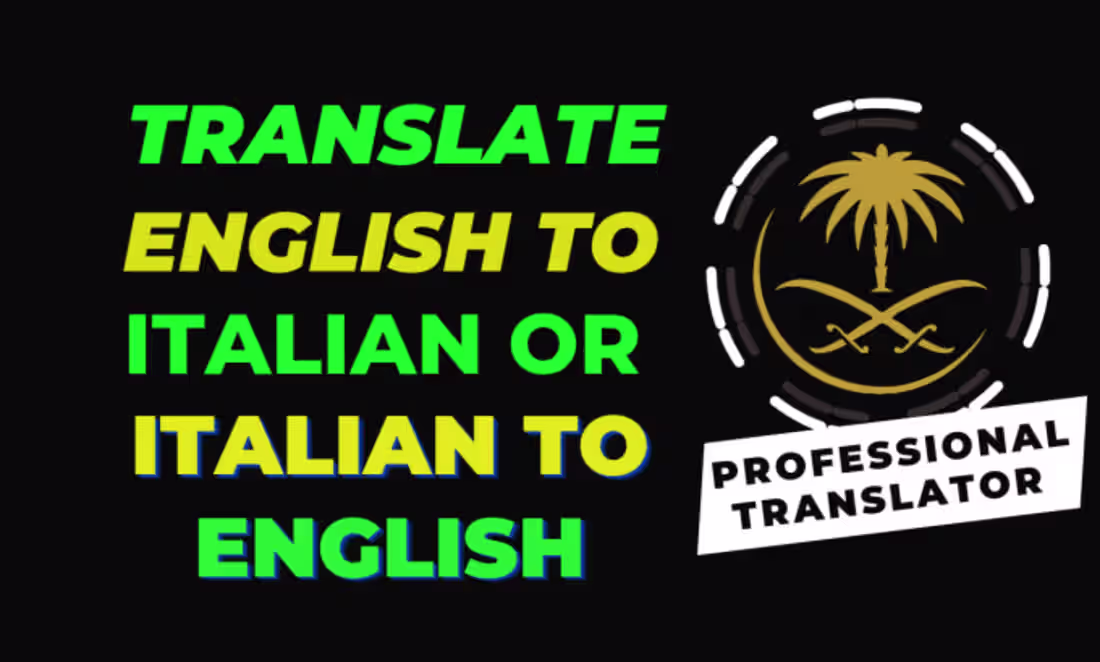 Cover image for I will translate English to Italian or Italian to English