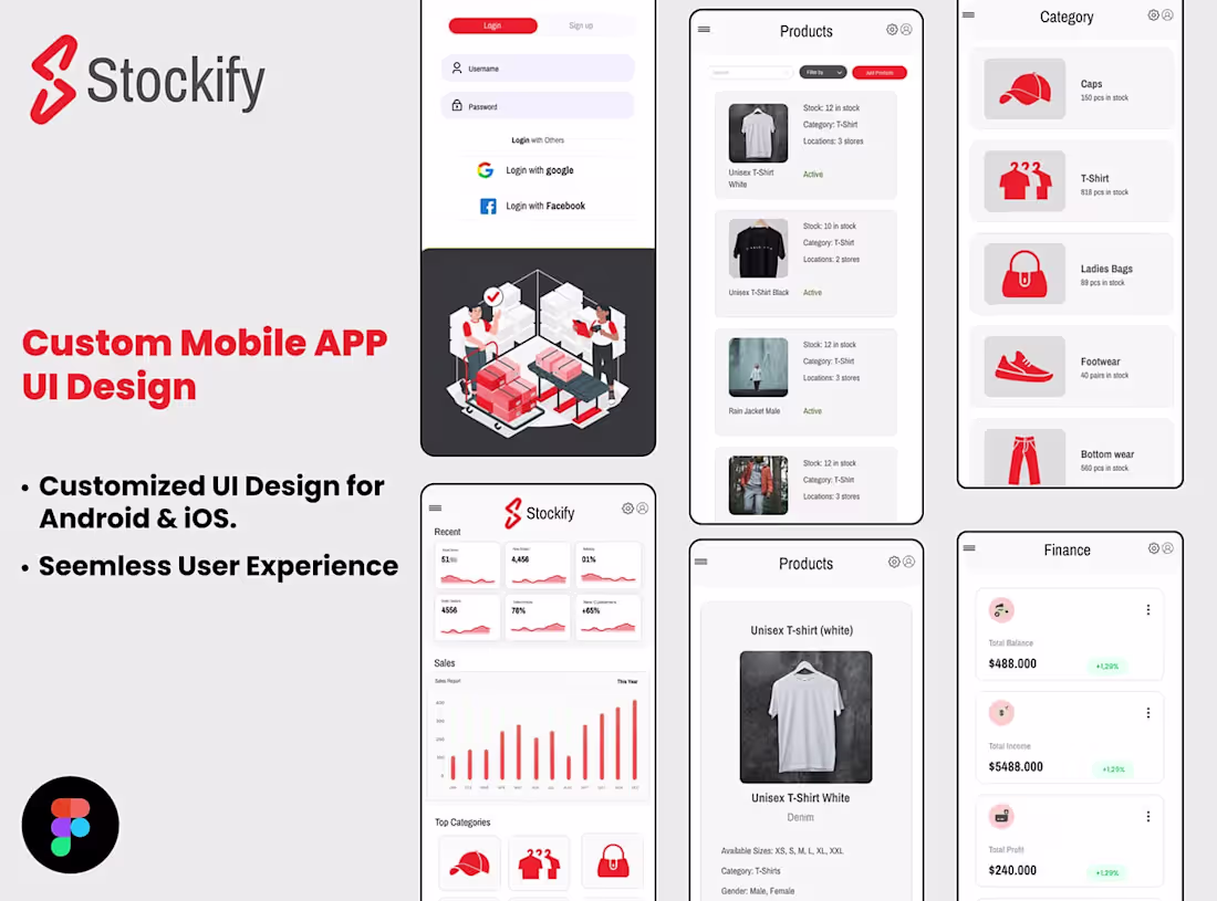 Cover image for Inventory Management Mobile App UI Design for Stockify