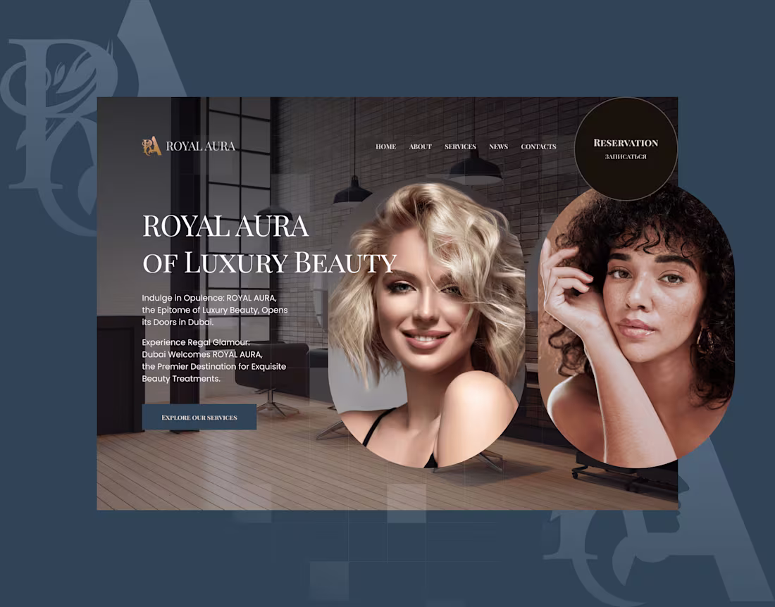 Cover image for Landing for Royal Aura on Behance