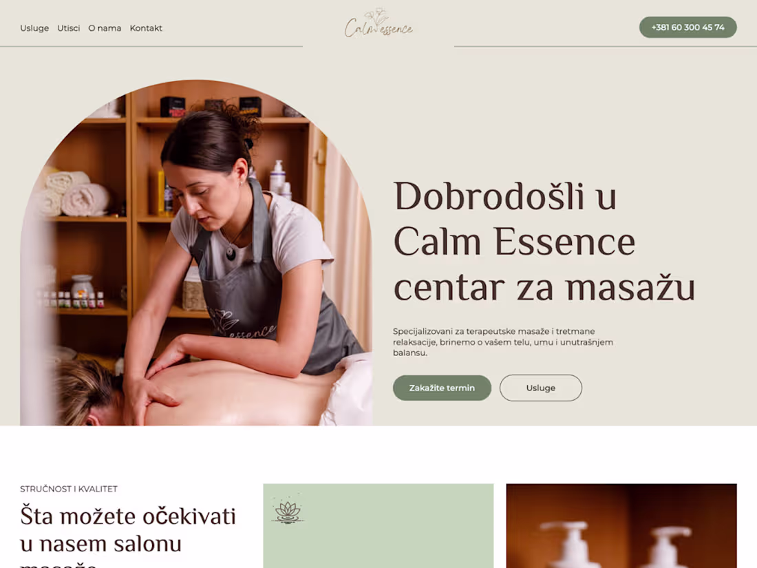 Cover image for Calm Essence - Massage & Relaxation Studio Landing Page