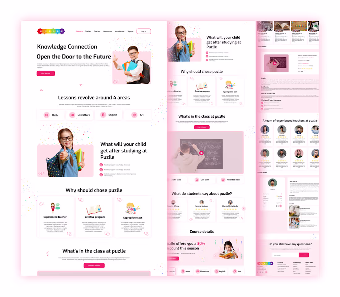 Cover image for Children E-Learning Landing page on Behance