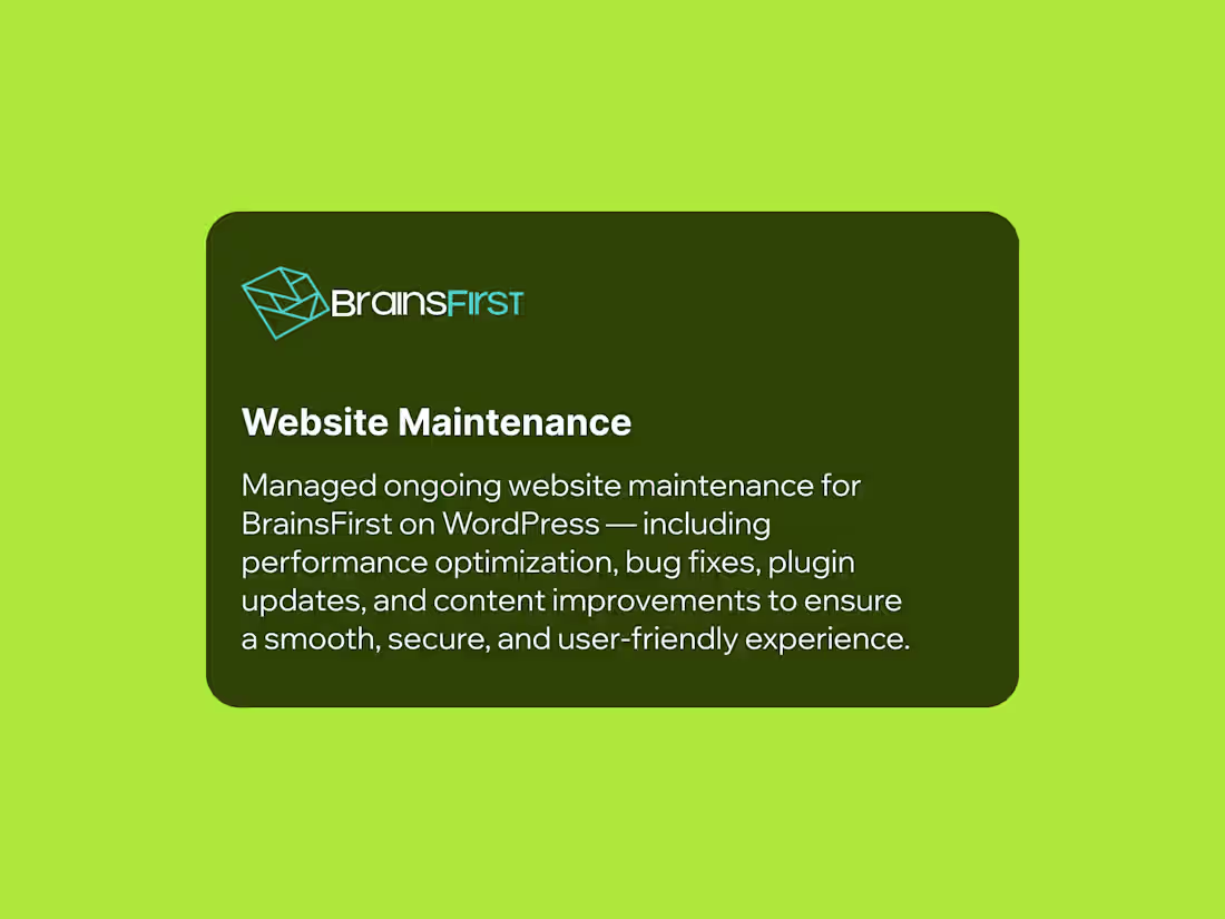 Cover image for WordPress Maintenance for BrainsFirst