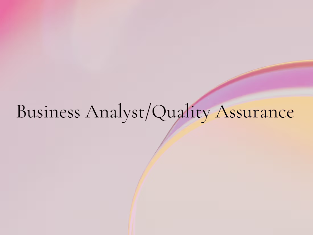 Cover image for Business Analyst / QA