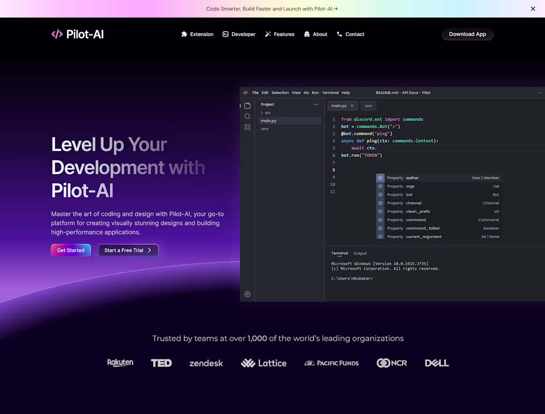 Cover image for Pilot-AI — Landing Page Design (Figma Practice Project)
