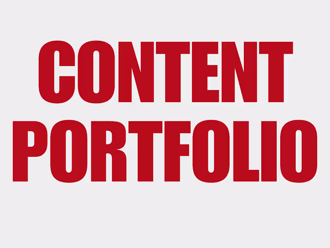 Cover image for Content Portfolio 