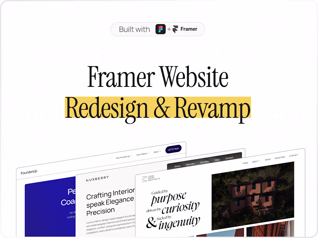 Cover image for Framer Website Redesign & Revamp
