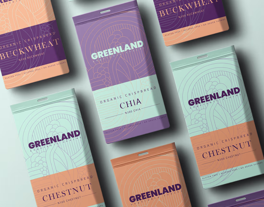 Cover image for Greenland I Vegetarian Snacks I Package Design :: Behance