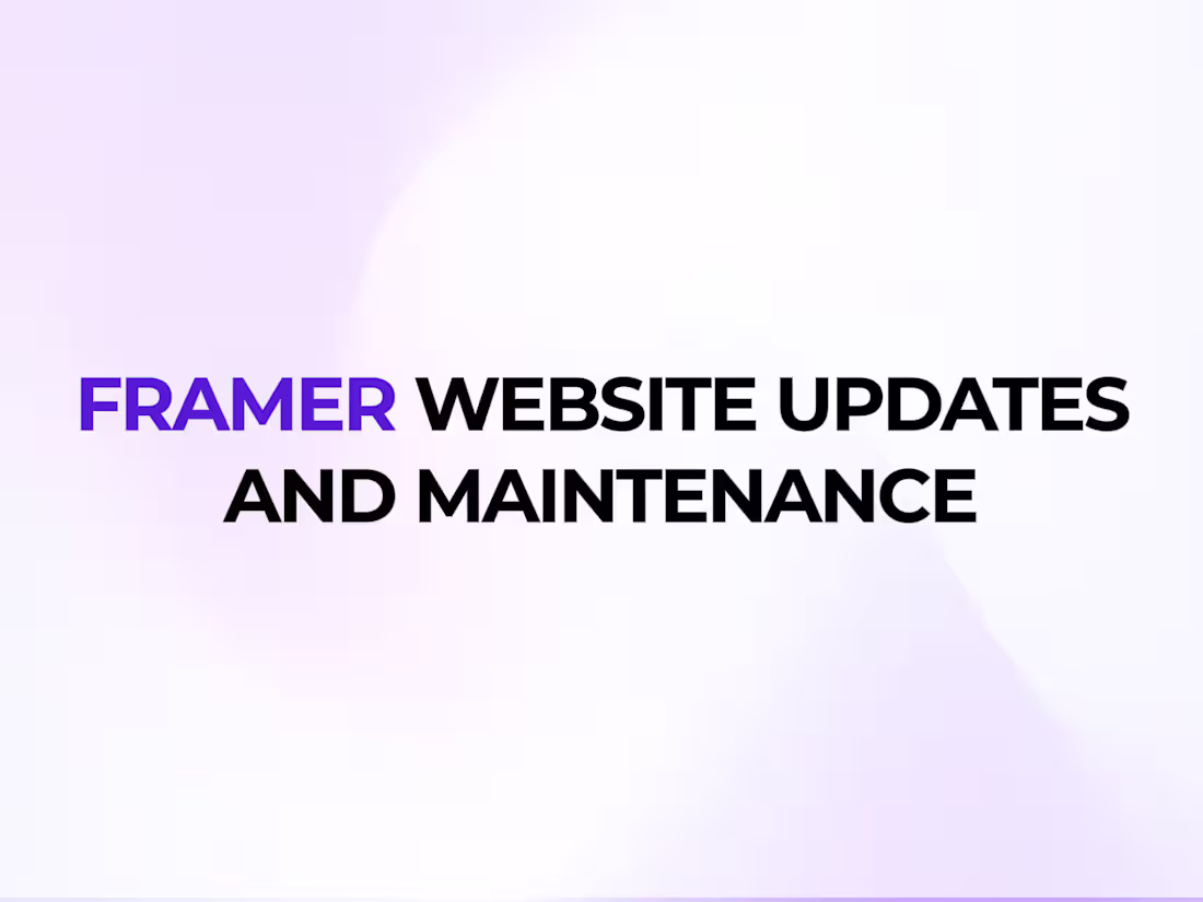 Cover image for Edits to an existing Framer site