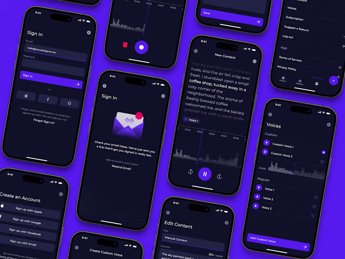 Cover image for AI Voice Production App Design