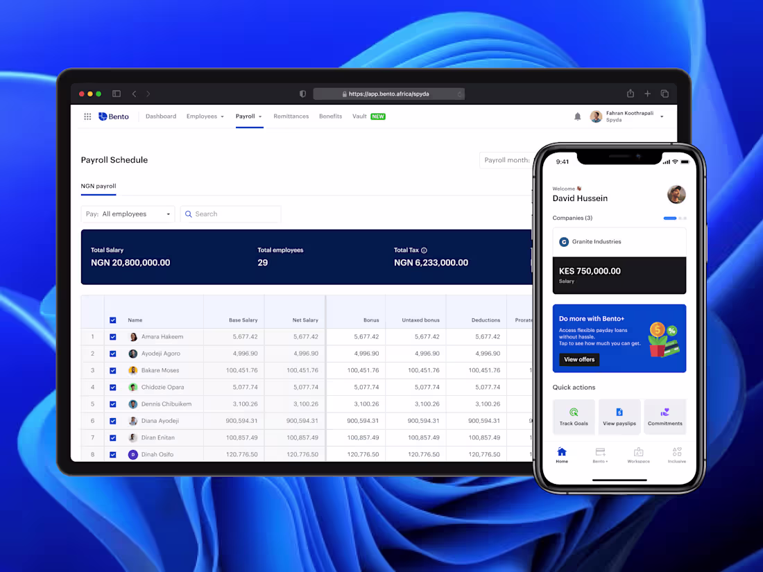 Cover image for Bento Payroll - SaaS Product design