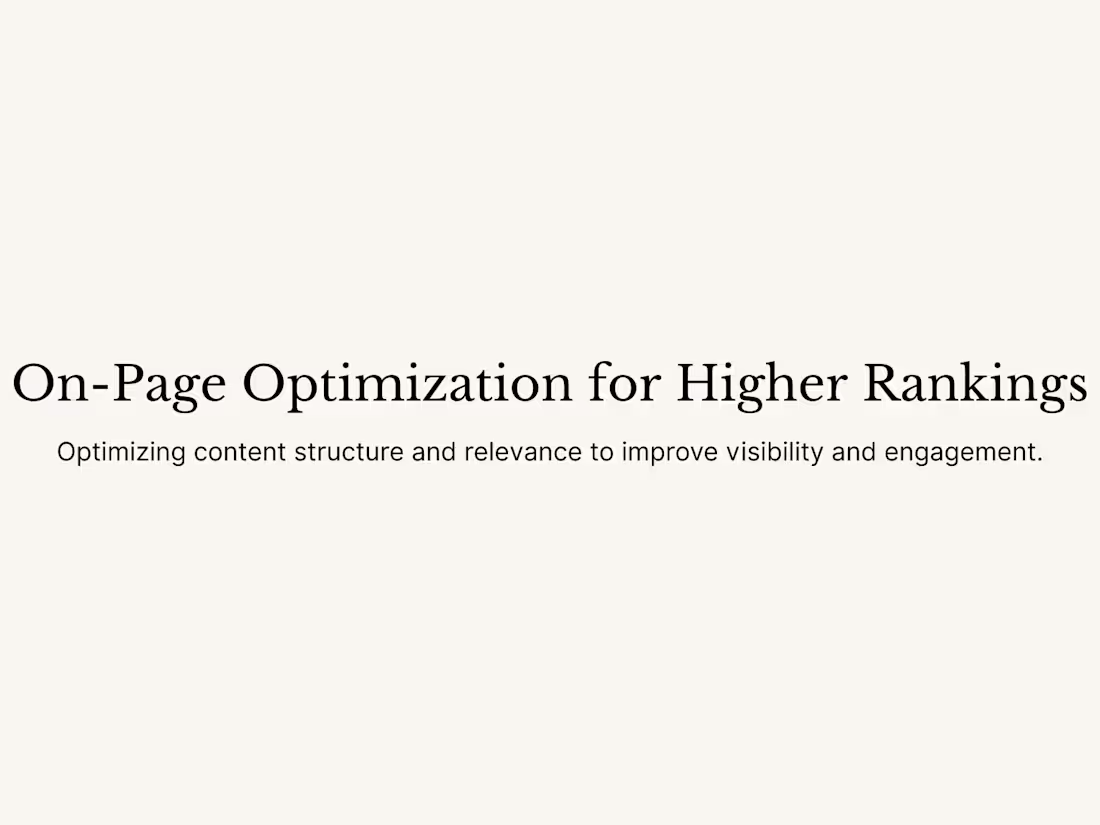 Cover image for On-Page Optimization
