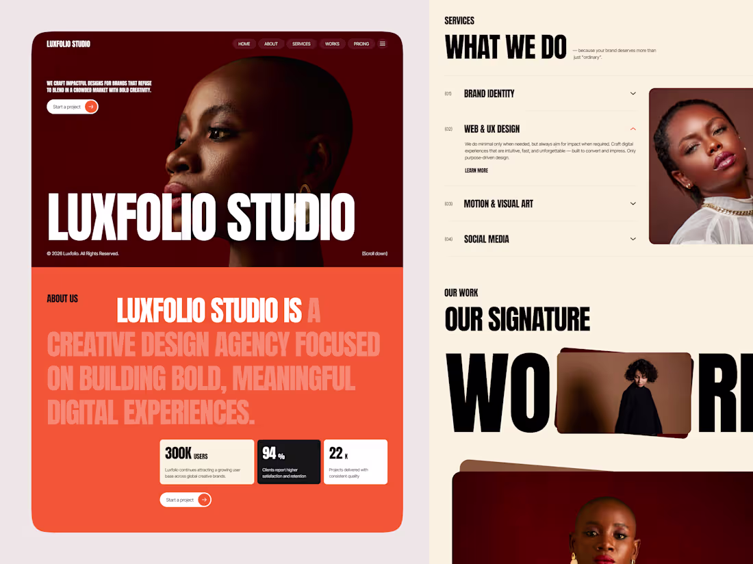 Cover image for Luxfolio - Digital Agency Website