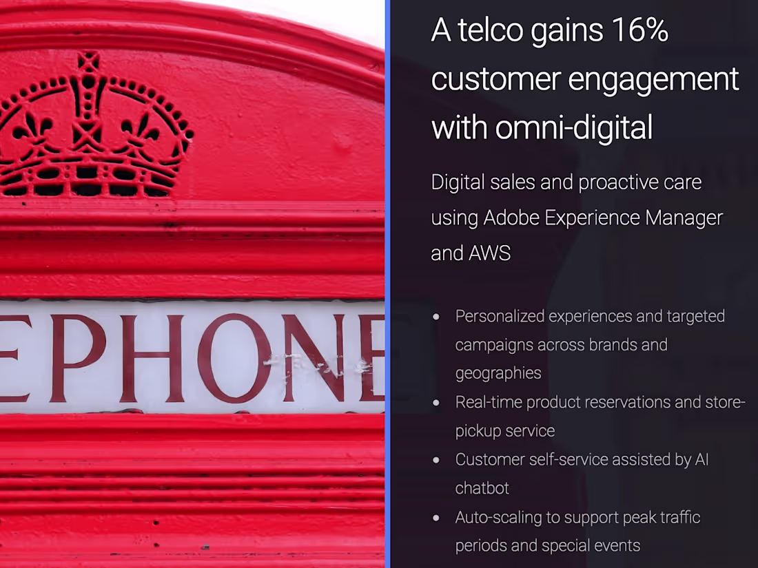 Cover image for 16% growth in online sales for a telco