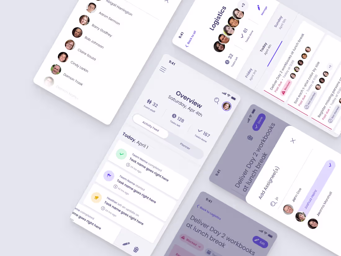 Cover image for Mobile app design for an event task management tool