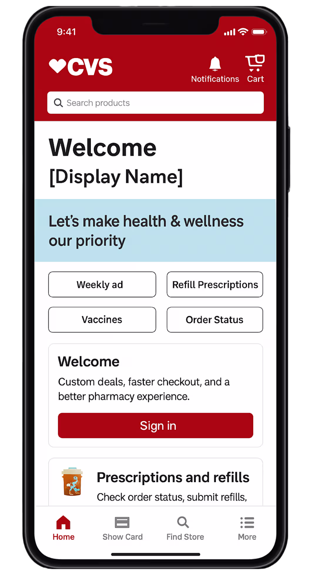Cover image for CVS App Welcome Message Redesign