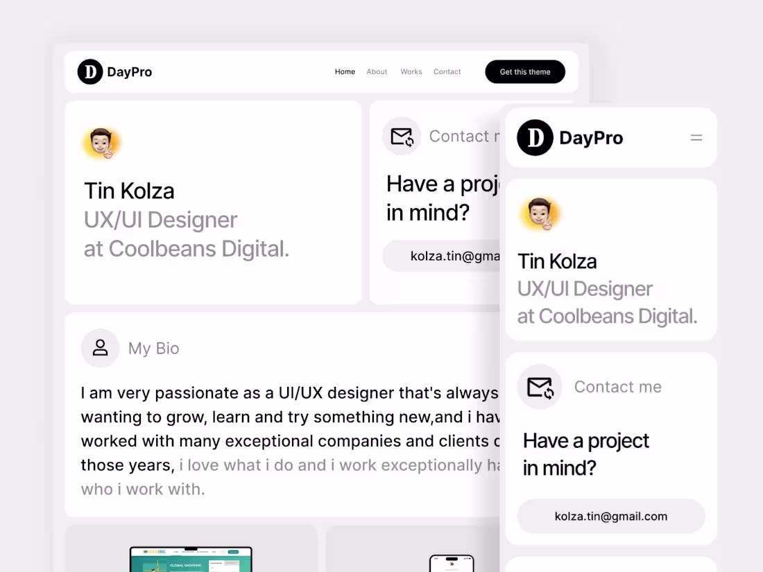 Cover image for DayPro — Beautiful portfolios website for UX/UI Designer