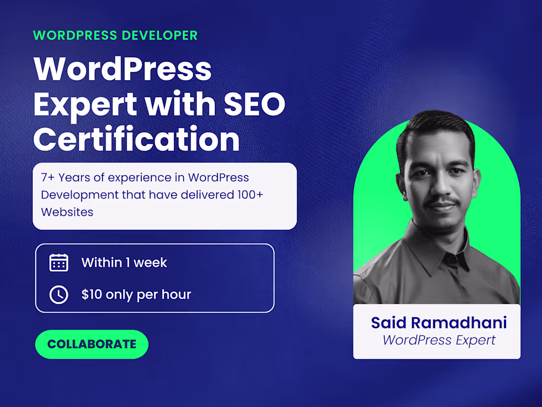 Cover image for WordPress Design and Development with Elementor