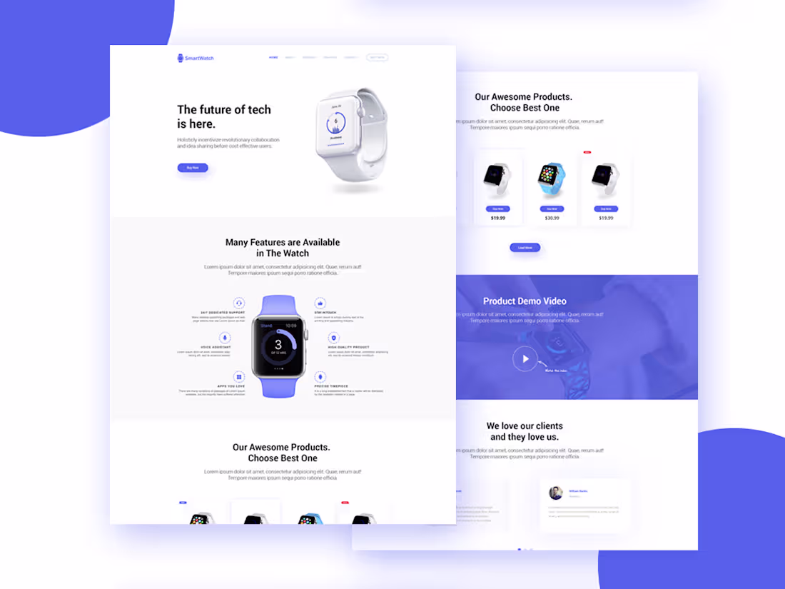 Cover image for Smart Watch Landing Page