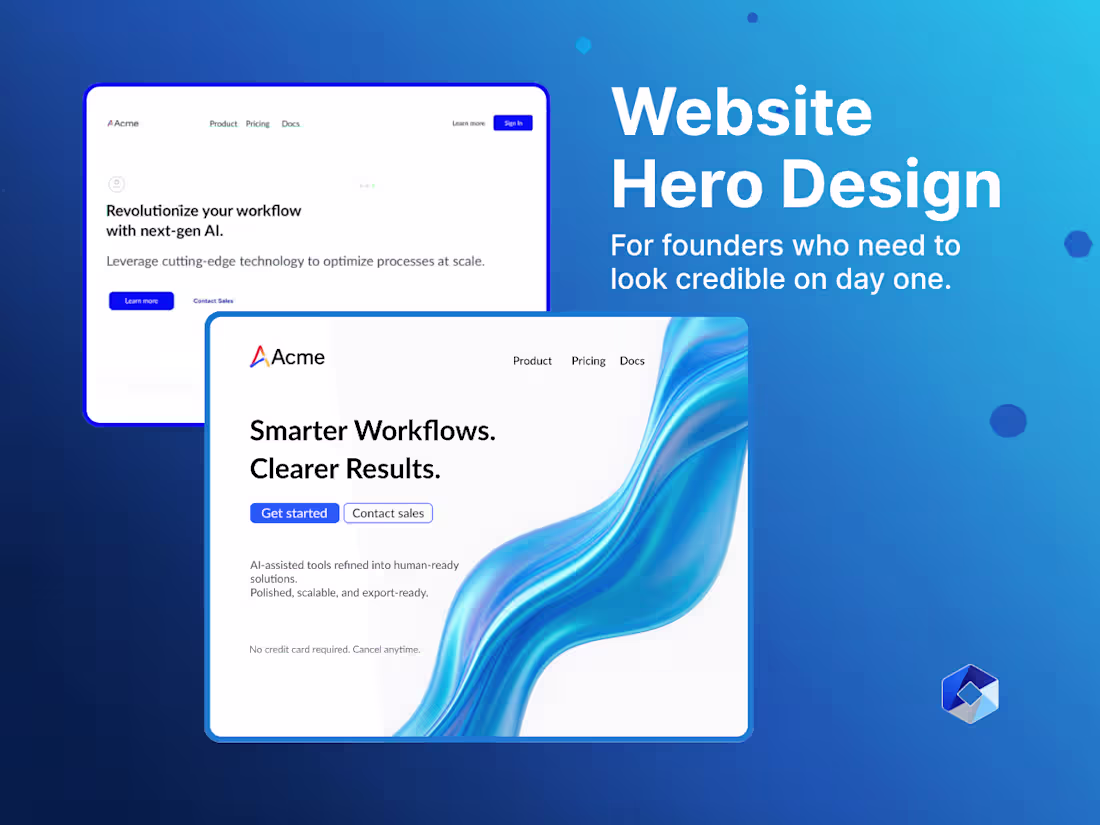 Cover image for Homepage Hero Design for Startups & Small Brands