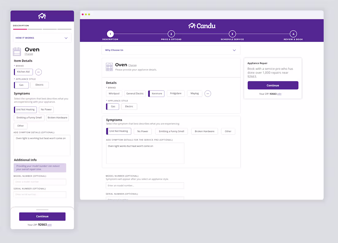 Cover image for Candu - UX for On-Demand Home Repair