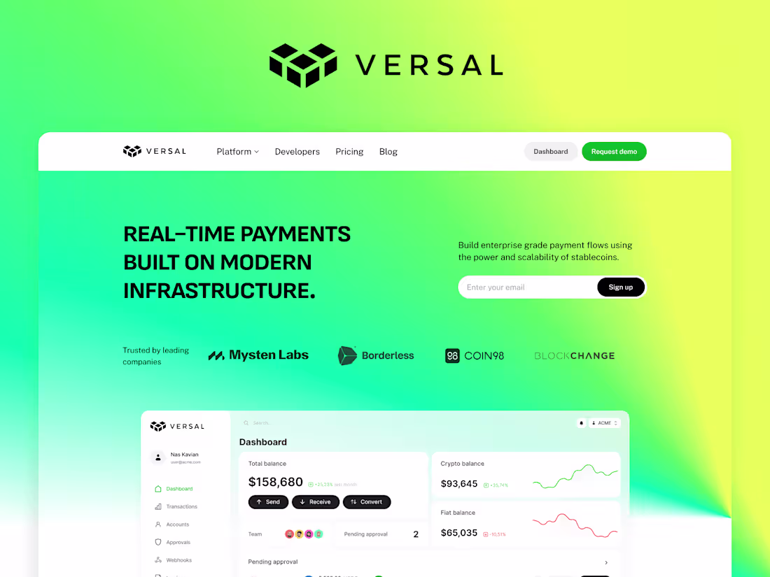 Cover image for Versal Website Framer development (Saas/Finance)