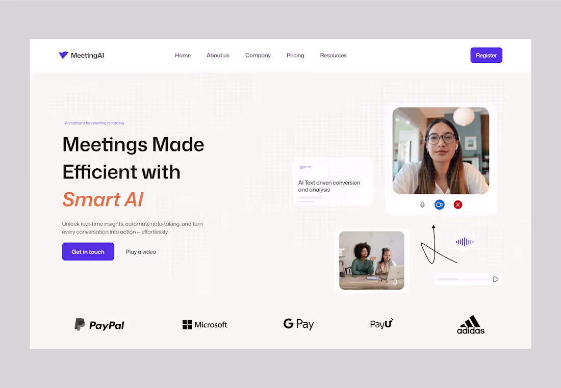 Cover image for MeetingAI Hero page 